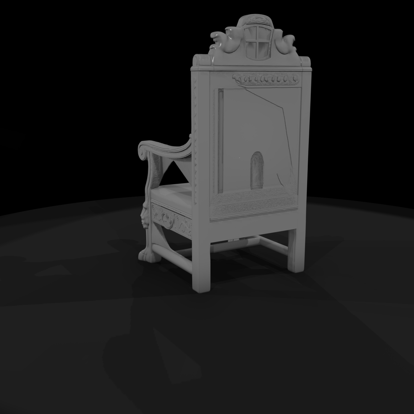 Ornate Medieval Royal Throne — 3D Printable Miniature