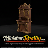Ornate neo renaissance cabinet miniature, three-quarter view — thumbnail 2