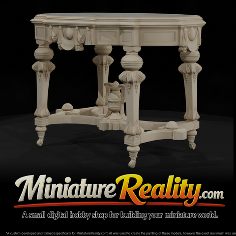 Ornate neoclassical carved accent side table 6AVEK8TJ miniature, three-quarter view