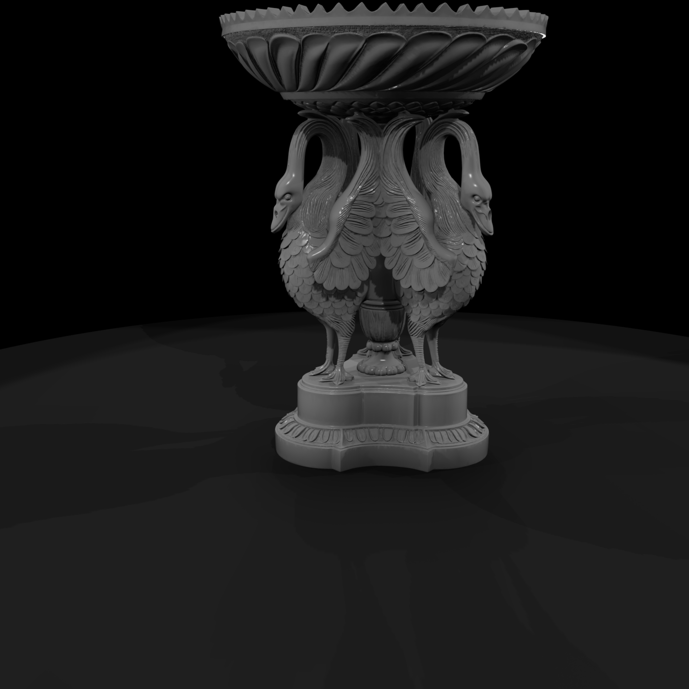 Ornate Swan Pedestal Decorative Bowl