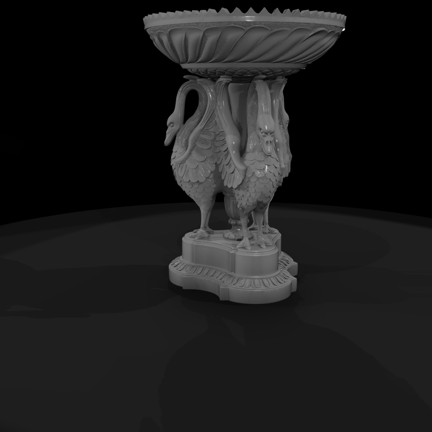 Ornate Swan Pedestal Decorative Bowl