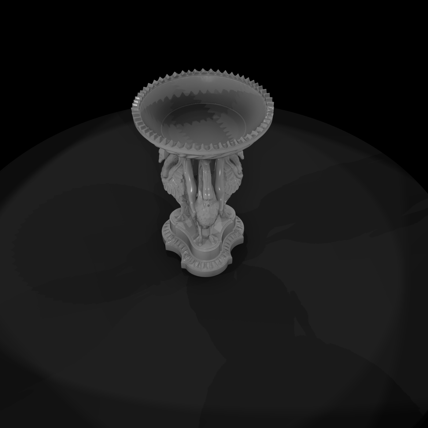 Ornate Swan Pedestal Decorative Bowl