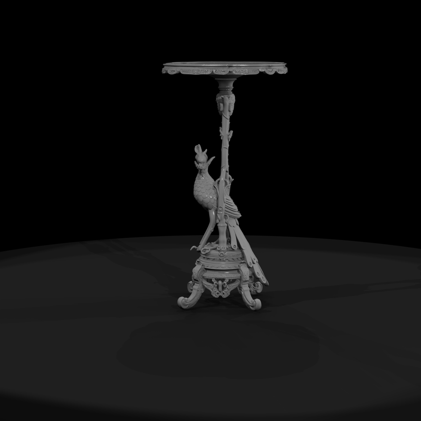 Baroque Peacock Side Table