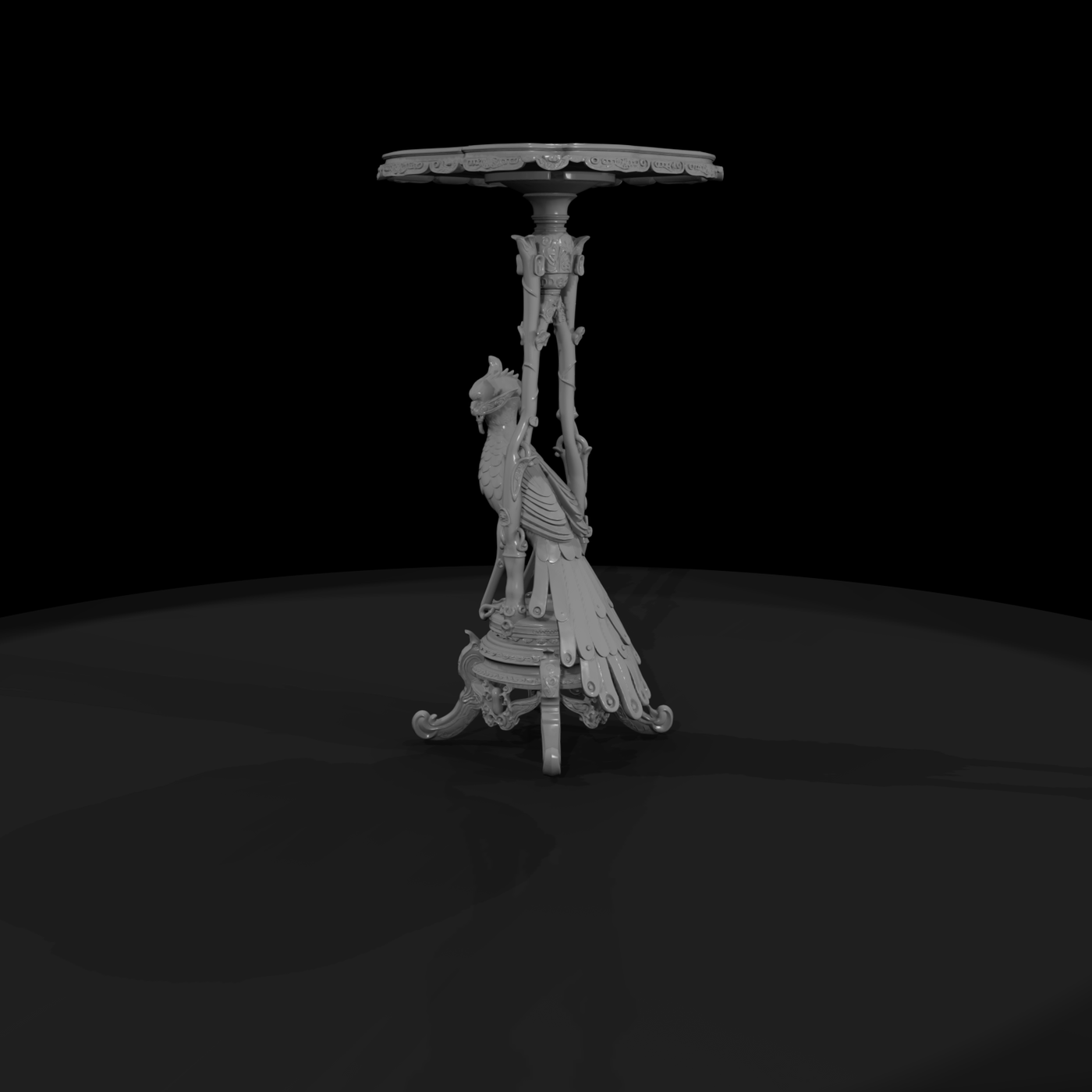 Baroque Peacock Side Table