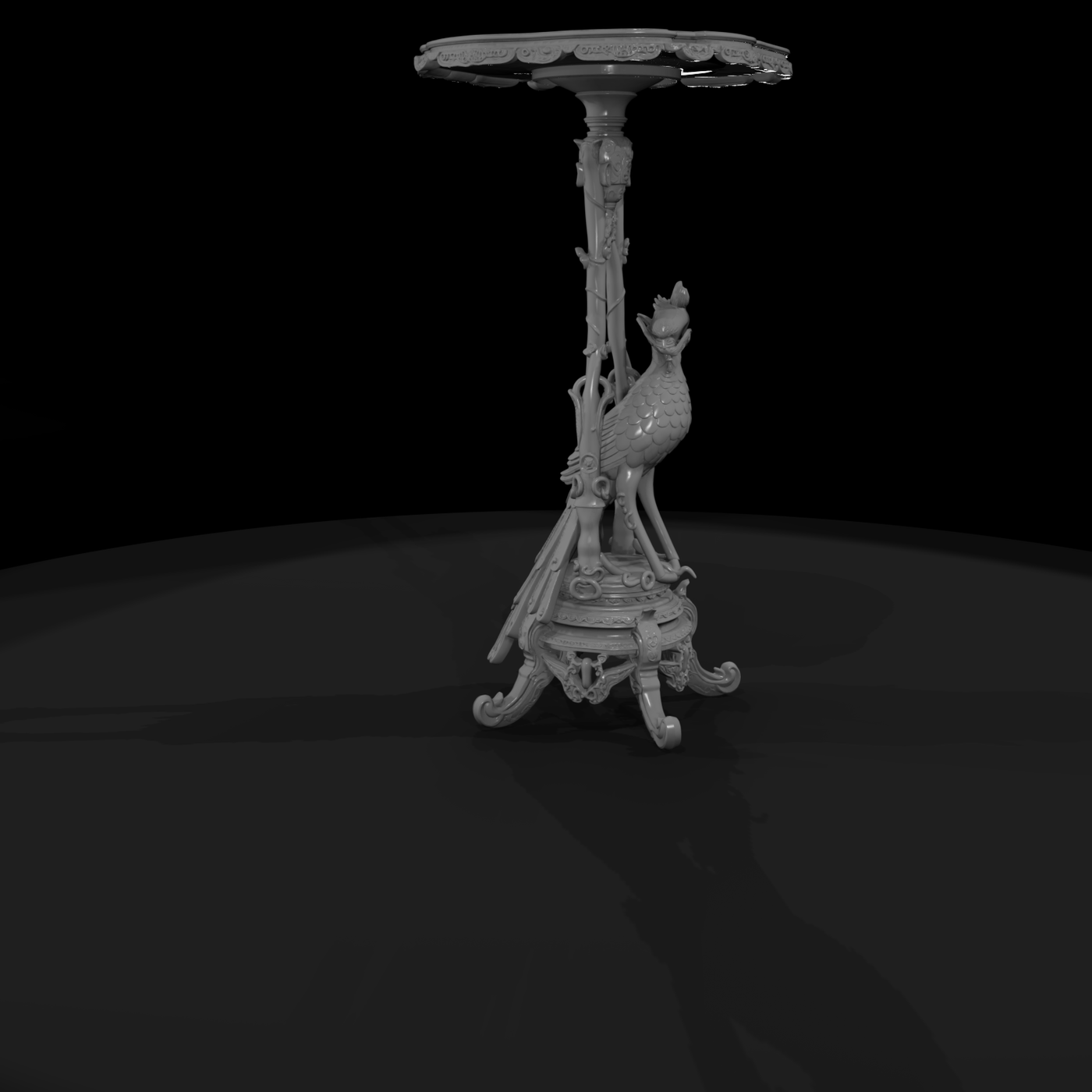 Baroque Peacock Side Table