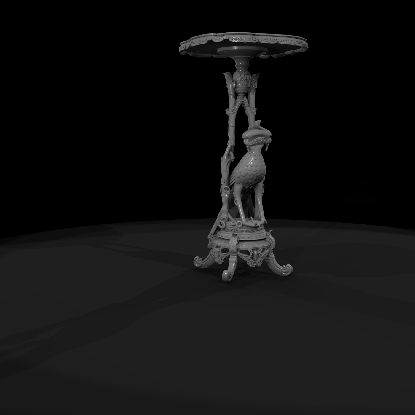 Baroque Peacock Side Table