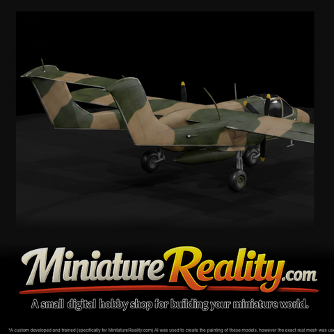OV-10 Bronco - TwinBoom Light Aircraft miniature, three-quarter view