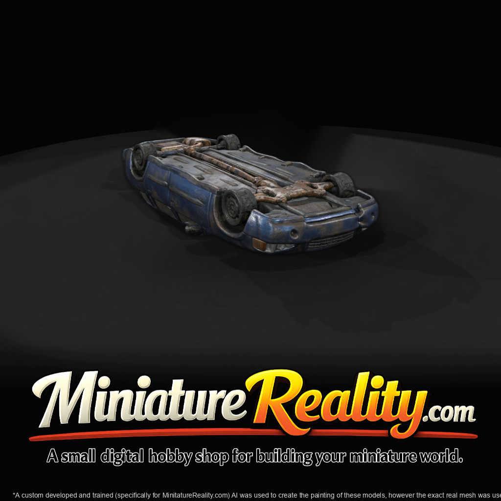 Overturned Mid-Size Sedan (Upside-Down)