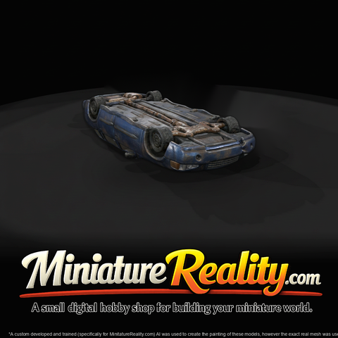 Overturned Mid-Size Sedan (Upside-Down)