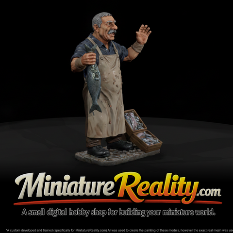 People 1950 era miniature, three-quarter view