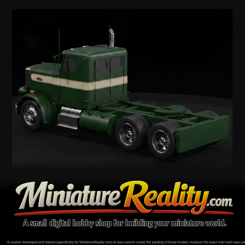 Peterbilt 289 Semi Truck — 3D Printable Model, three-quarter view
