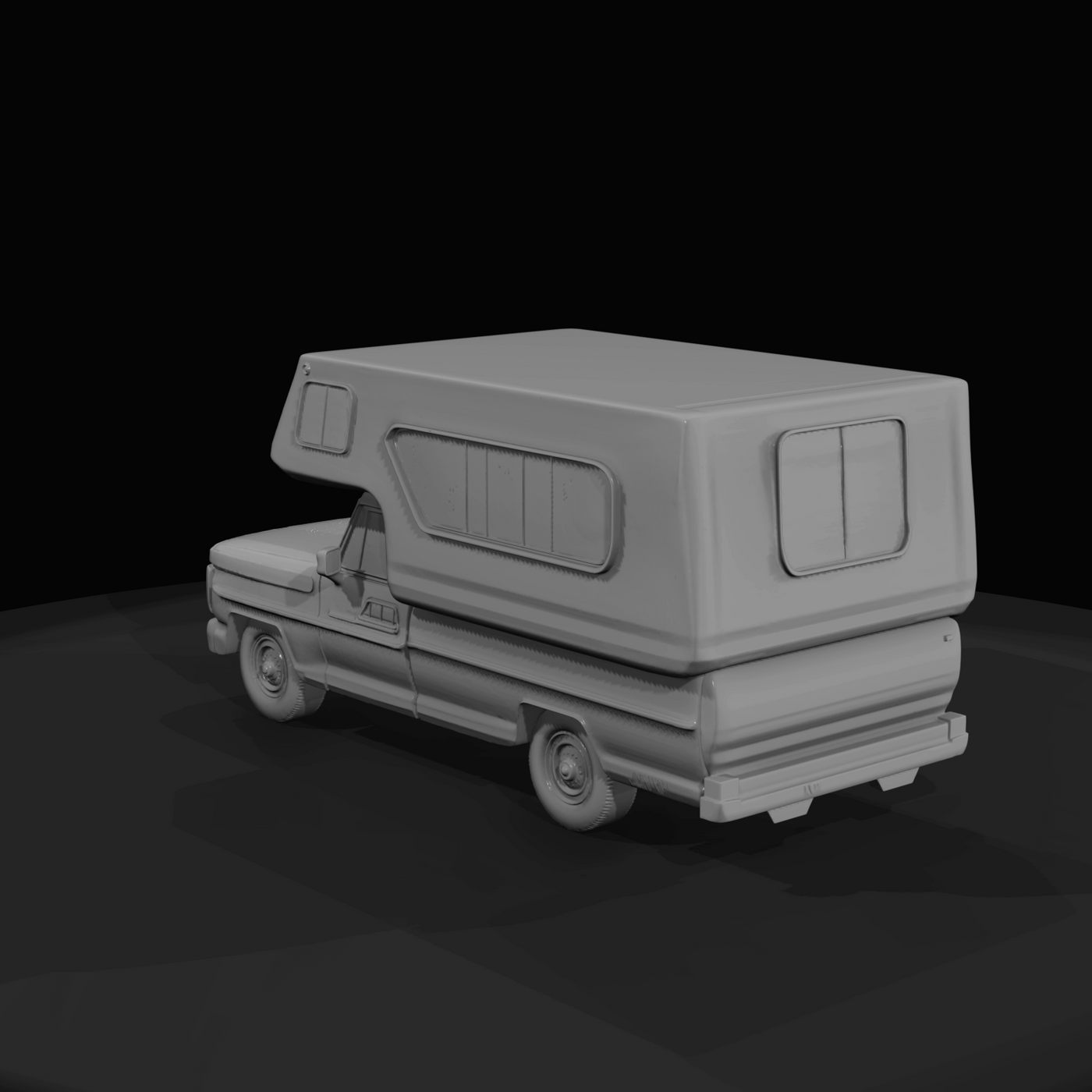 Pickup Truck With Camper (1970s)