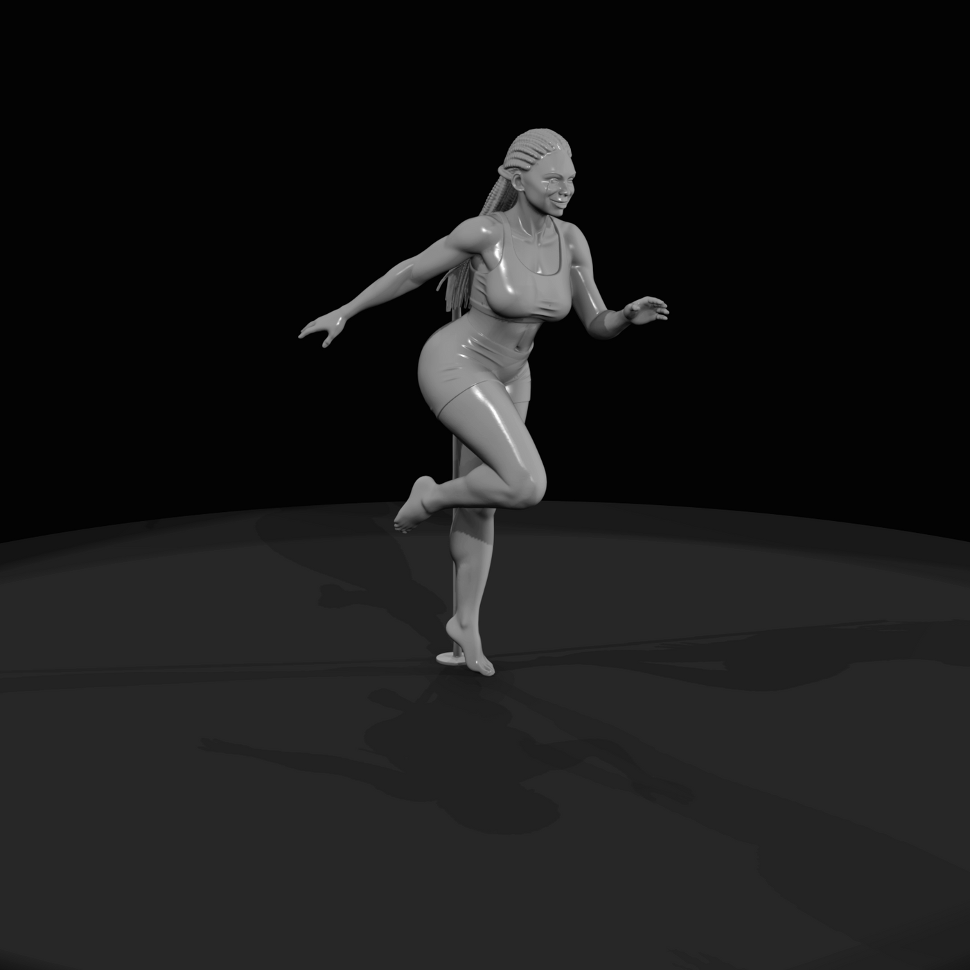 Pole Dancer Figure (estimated) — Back Hook