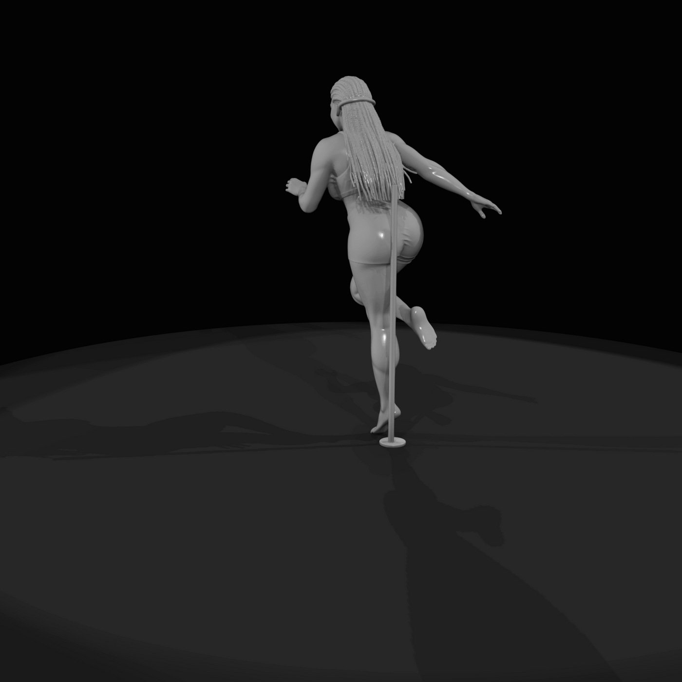 Pole Dancer Figure (estimated) — Back Hook