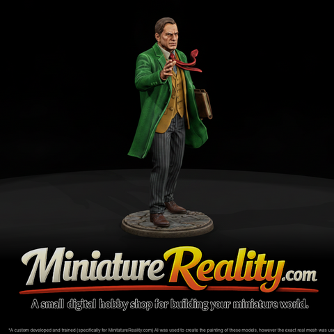 Courtroom Attorney Making a Case miniature, three-quarter view