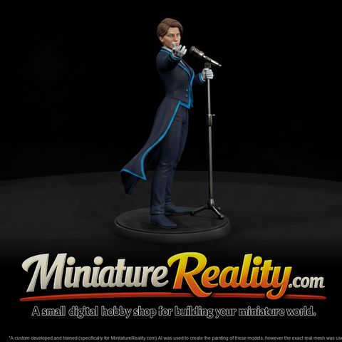 Award Show Crooner at the Mic miniature, three-quarter view