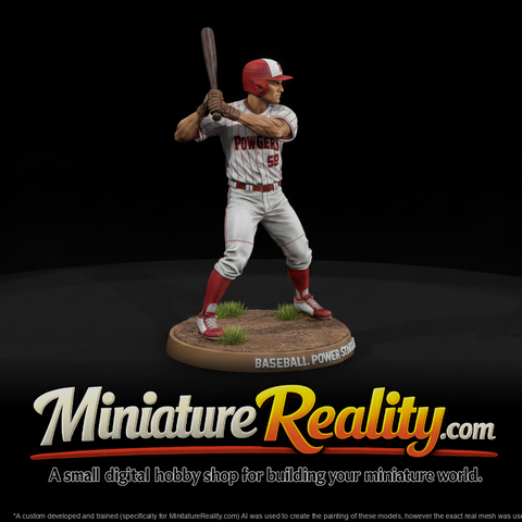 Baseball Power Slugger miniature, three-quarter view