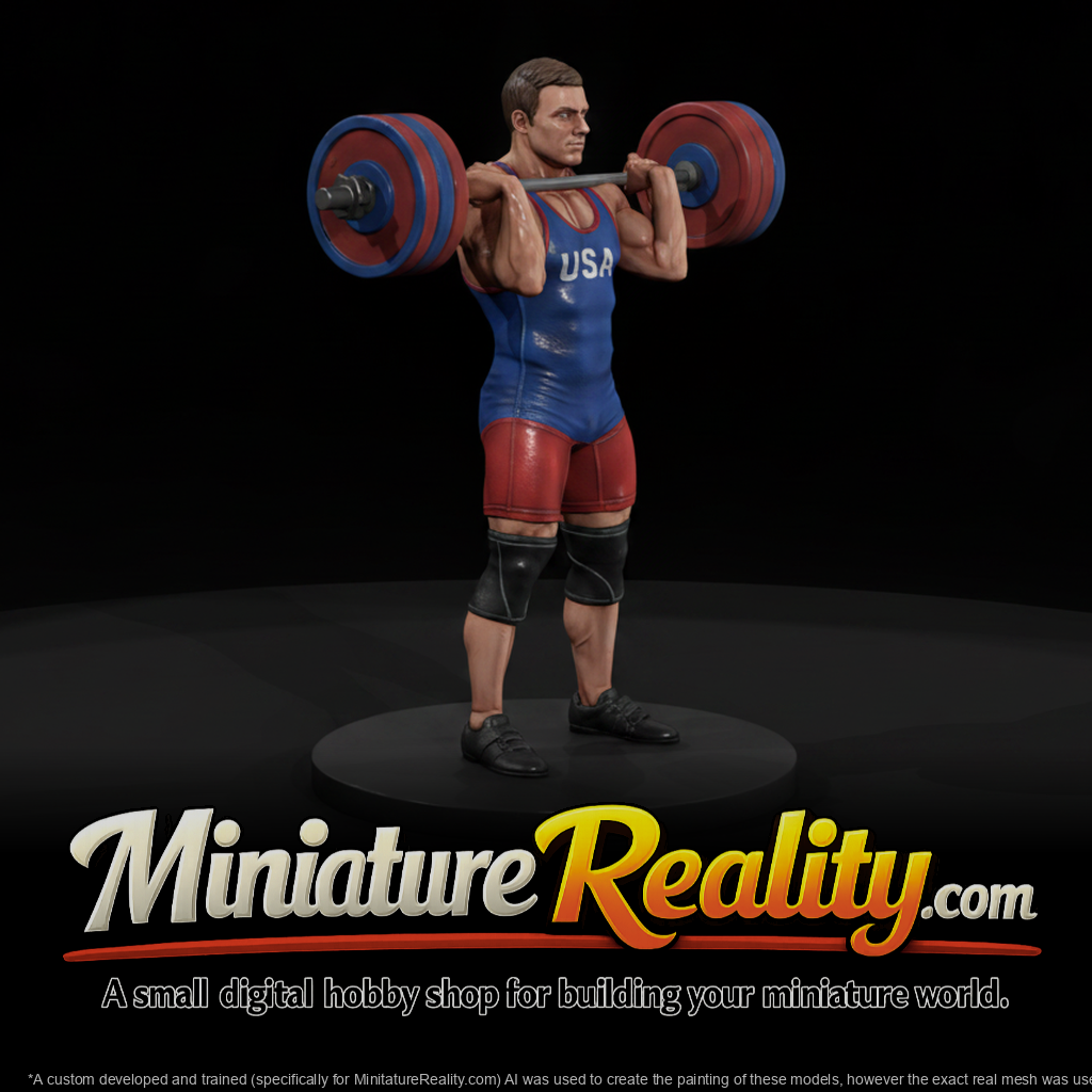 Olympic Weightlifter Mid-Clean miniature, three-quarter view