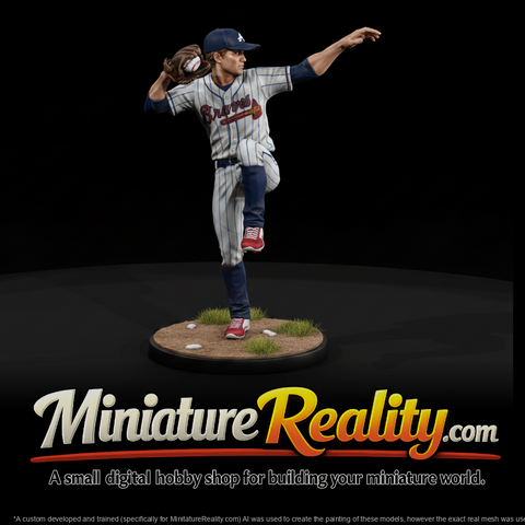 Baseball Pitcher Windup Alternate Pose miniature, three-quarter view