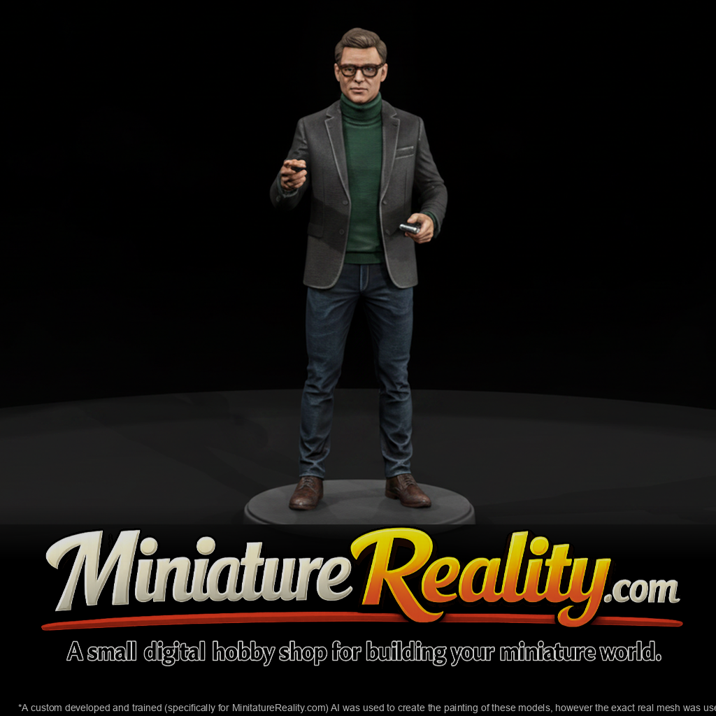 Academic Lecturer Presenting miniature, three-quarter view