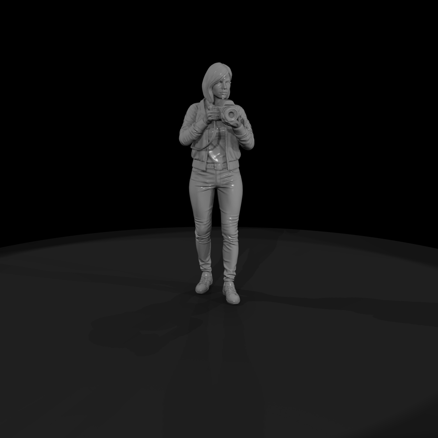 Professional Female Photographer Miniature (DSLR Pose)