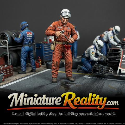 Racing Pit-Lane Diorama — Brake Technician & Crew