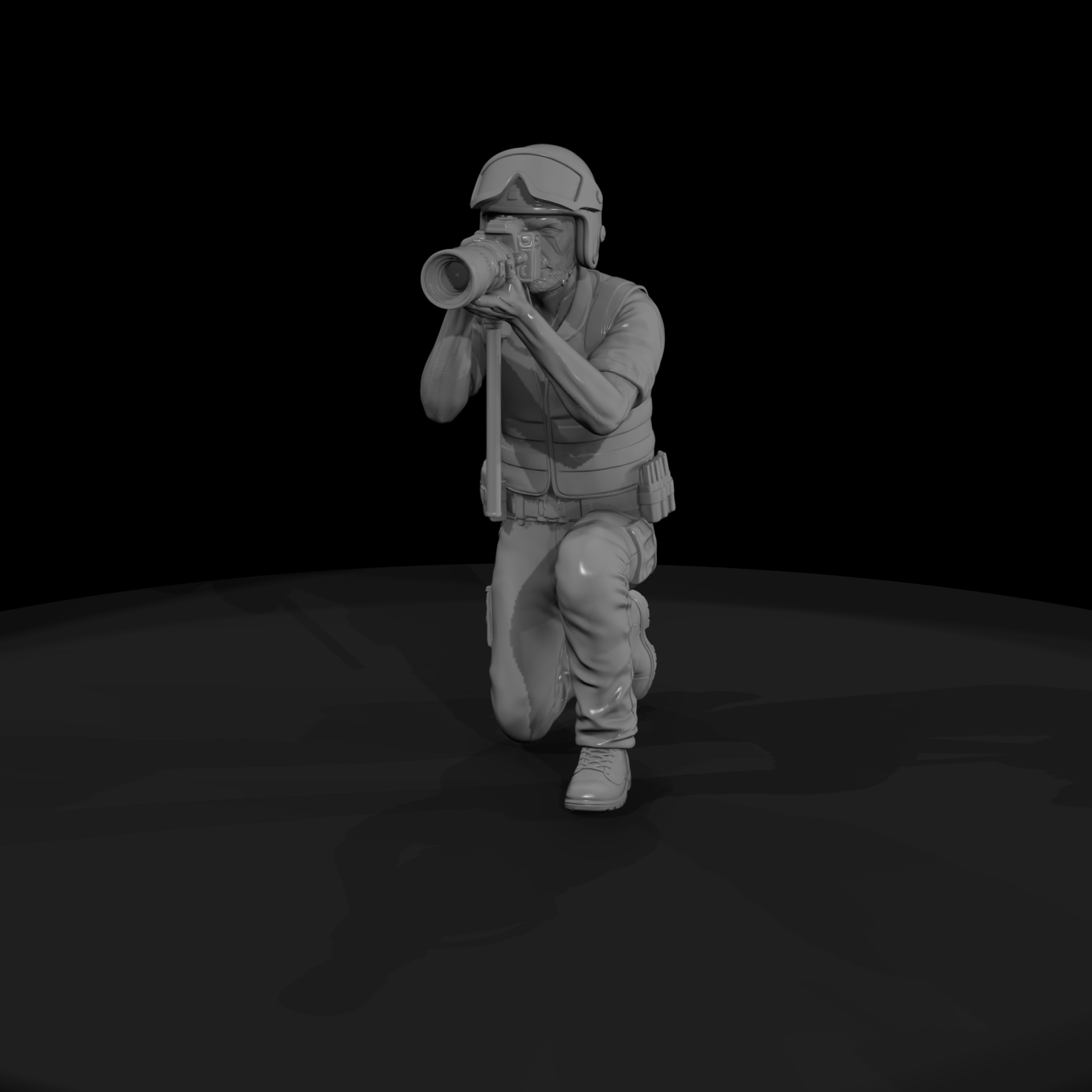 Kneeling Pit-Lane Photographer Figure