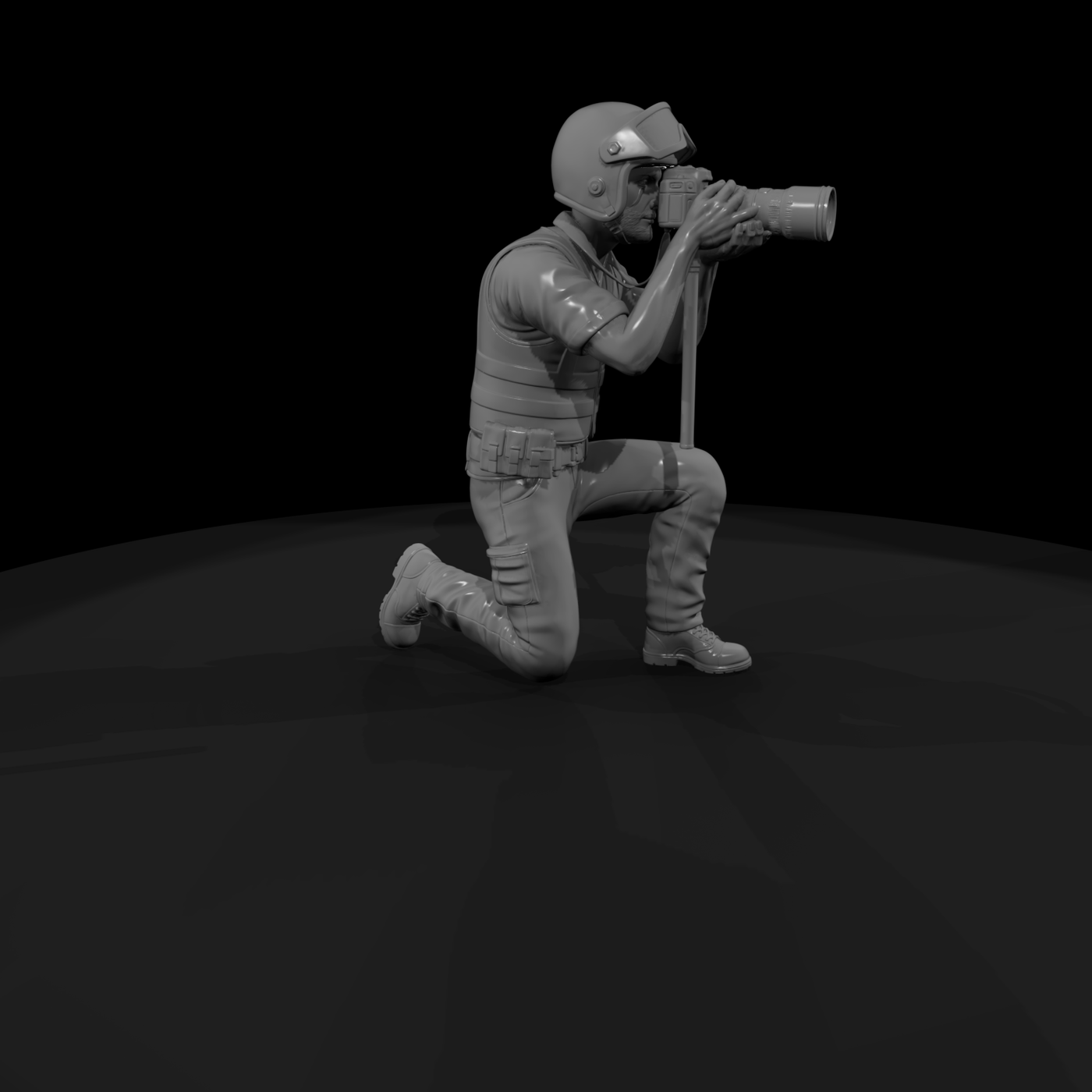 Kneeling Pit-Lane Photographer Figure