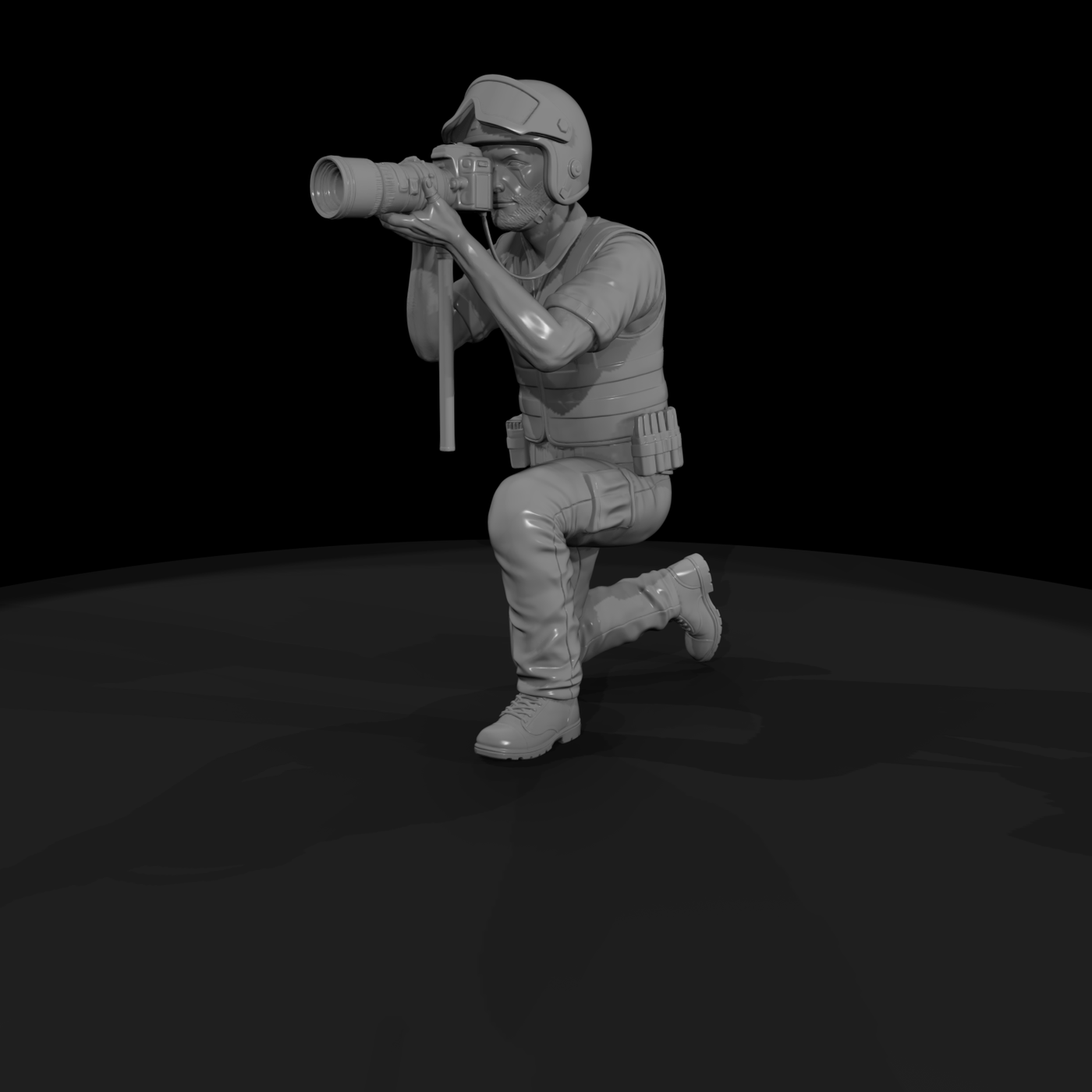 Kneeling Pit-Lane Photographer Figure