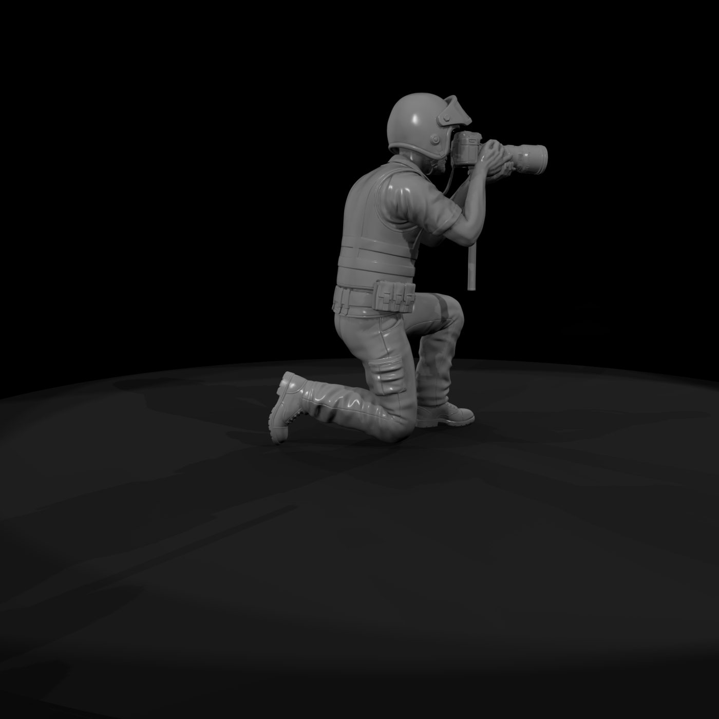 Kneeling Pit-Lane Photographer Figure