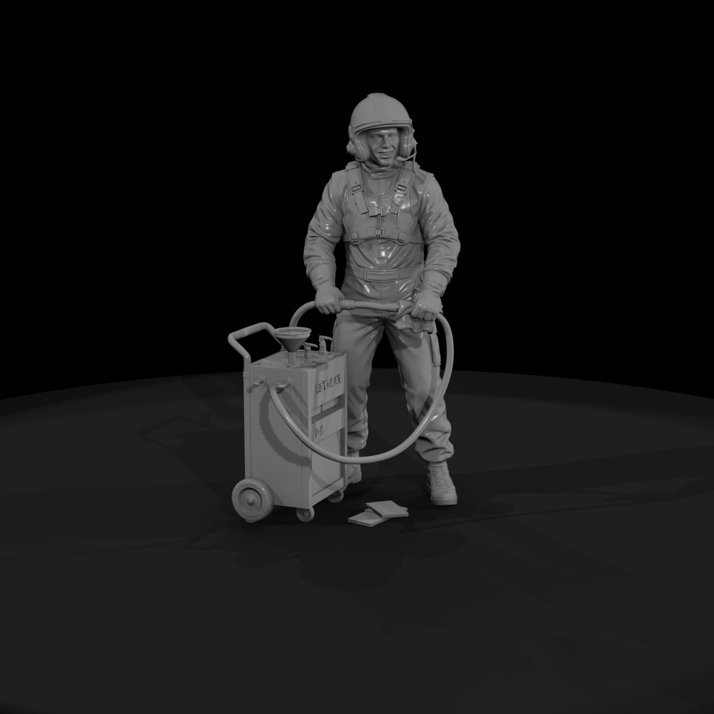 Pit-Crew Fluid Technician with Portable Cart