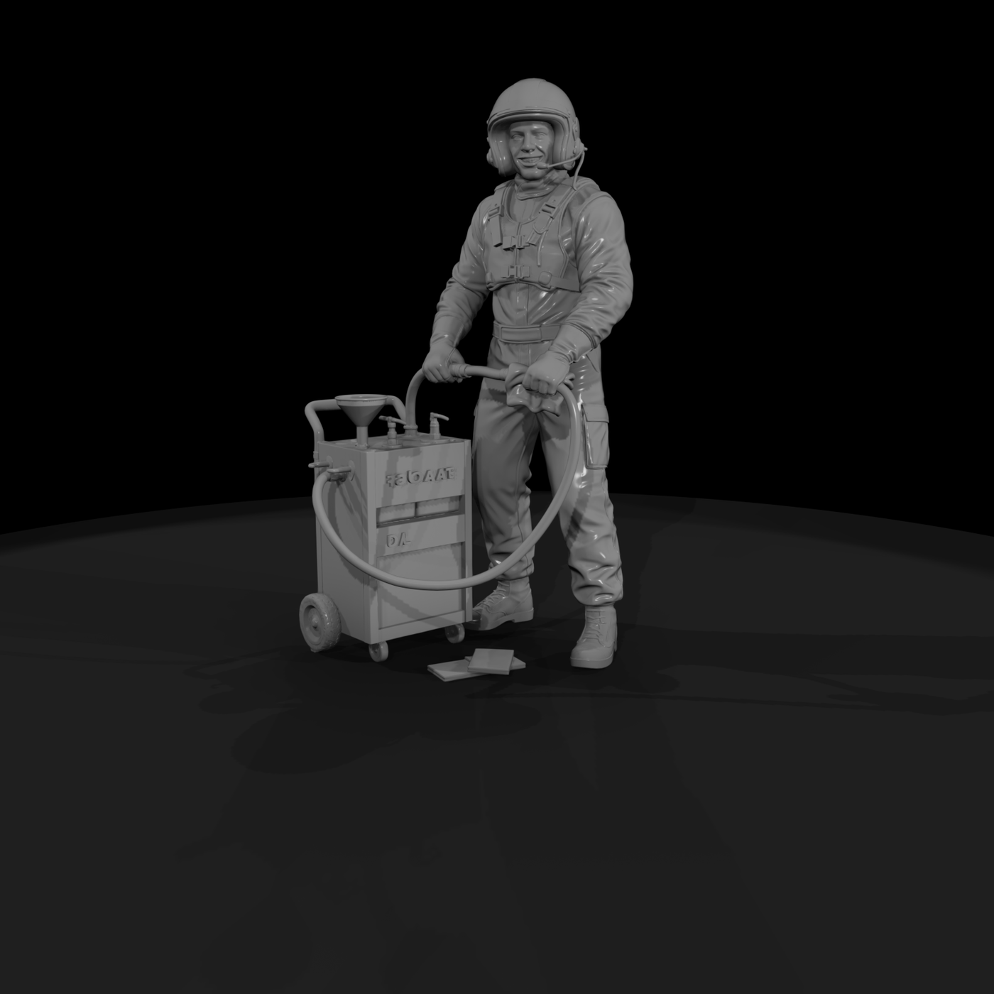 Pit-Crew Fluid Technician with Portable Cart
