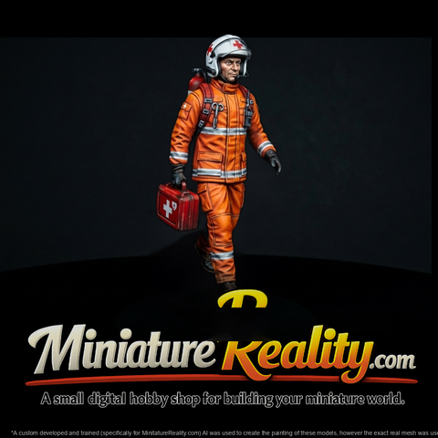 Pit Lane Medic Figure with AED & Backpack