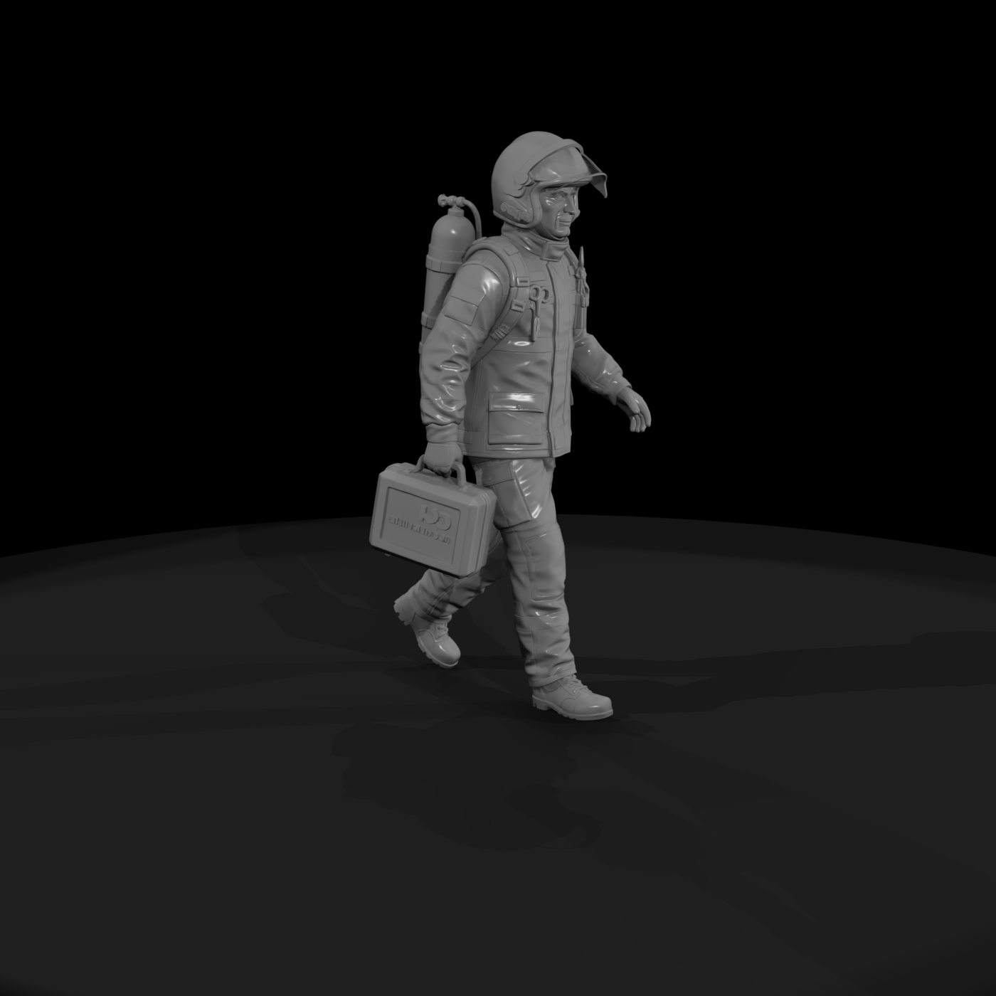 Pit Lane Medic Figure with AED & Backpack