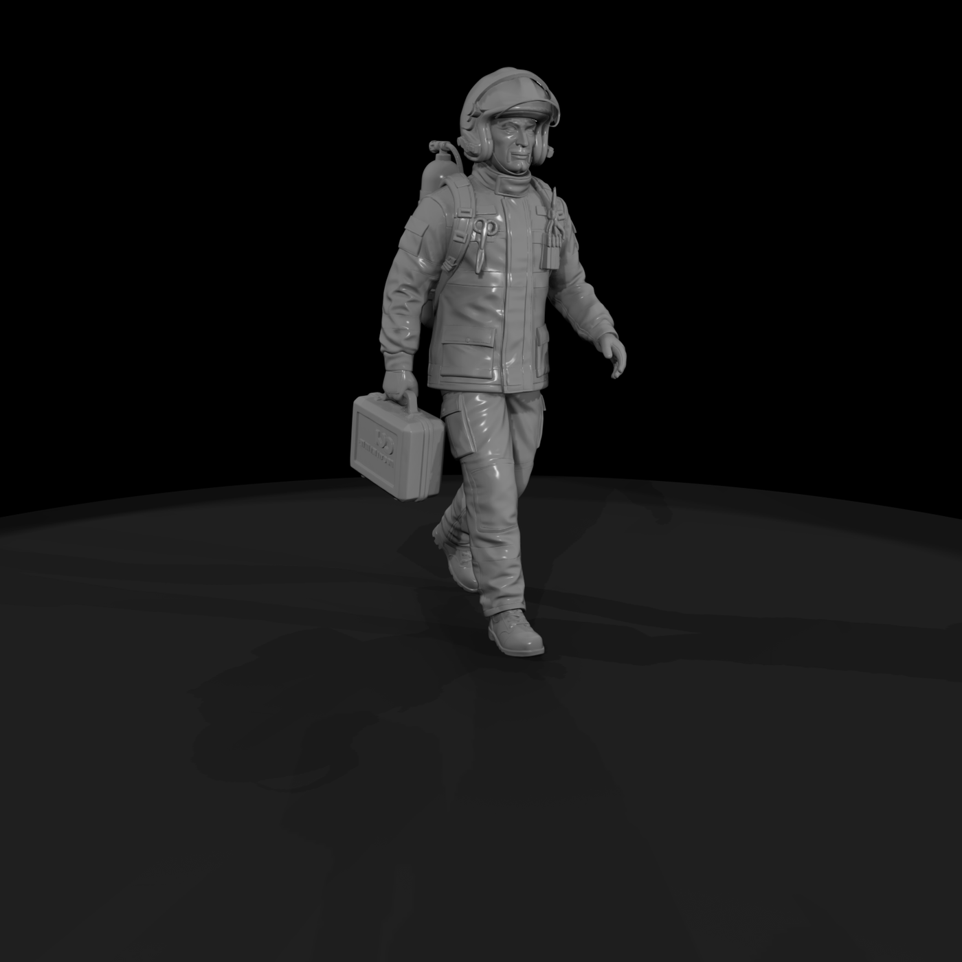 Pit Lane Medic Figure with AED & Backpack