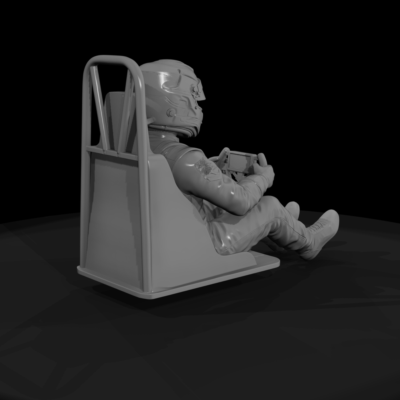 F1-style Seated Driver in Cockpit