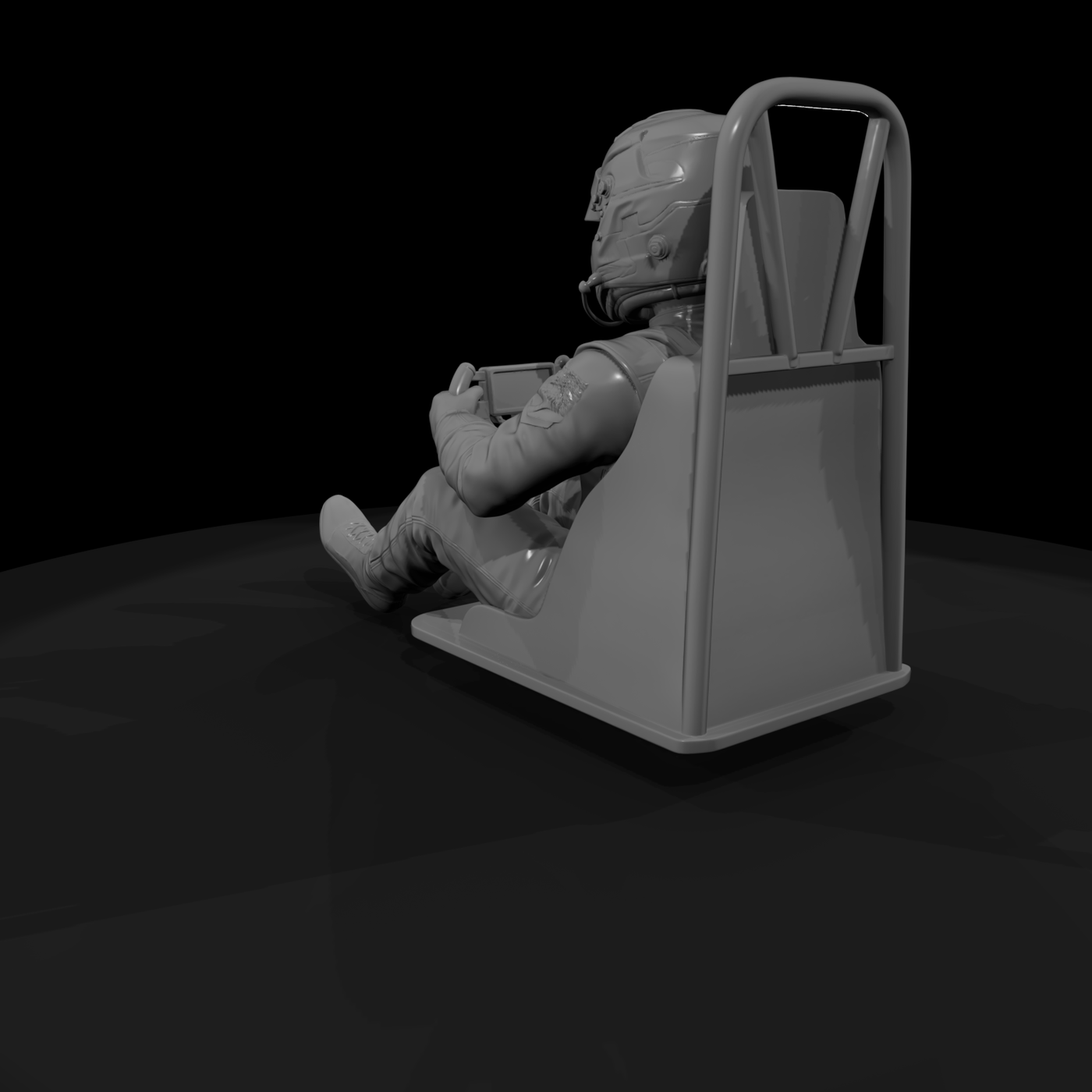 F1-style Seated Driver in Cockpit