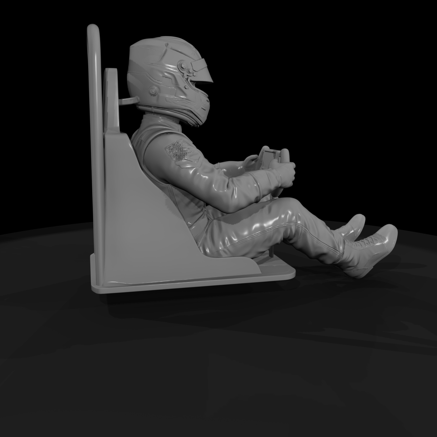 F1-style Seated Driver in Cockpit