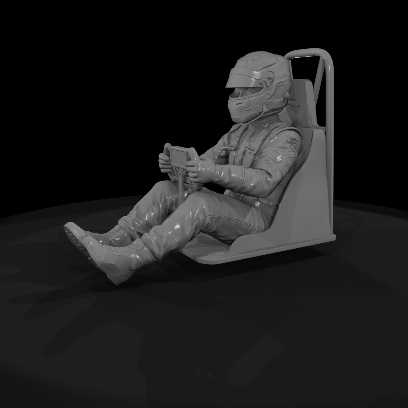 F1-style Seated Driver in Cockpit