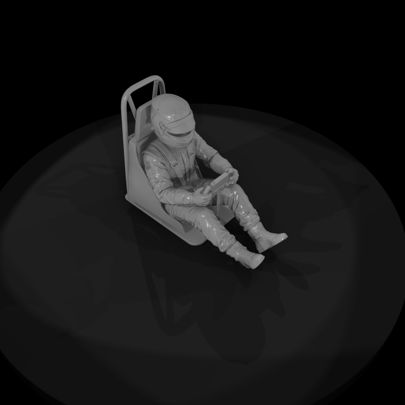 F1-style Seated Driver in Cockpit