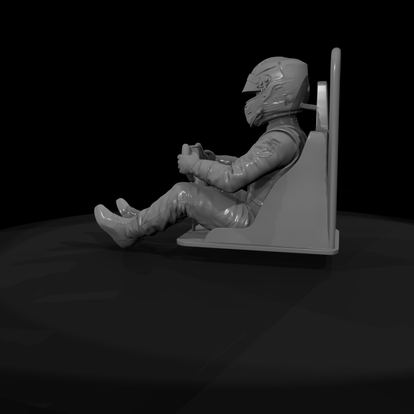 F1-style Seated Driver in Cockpit