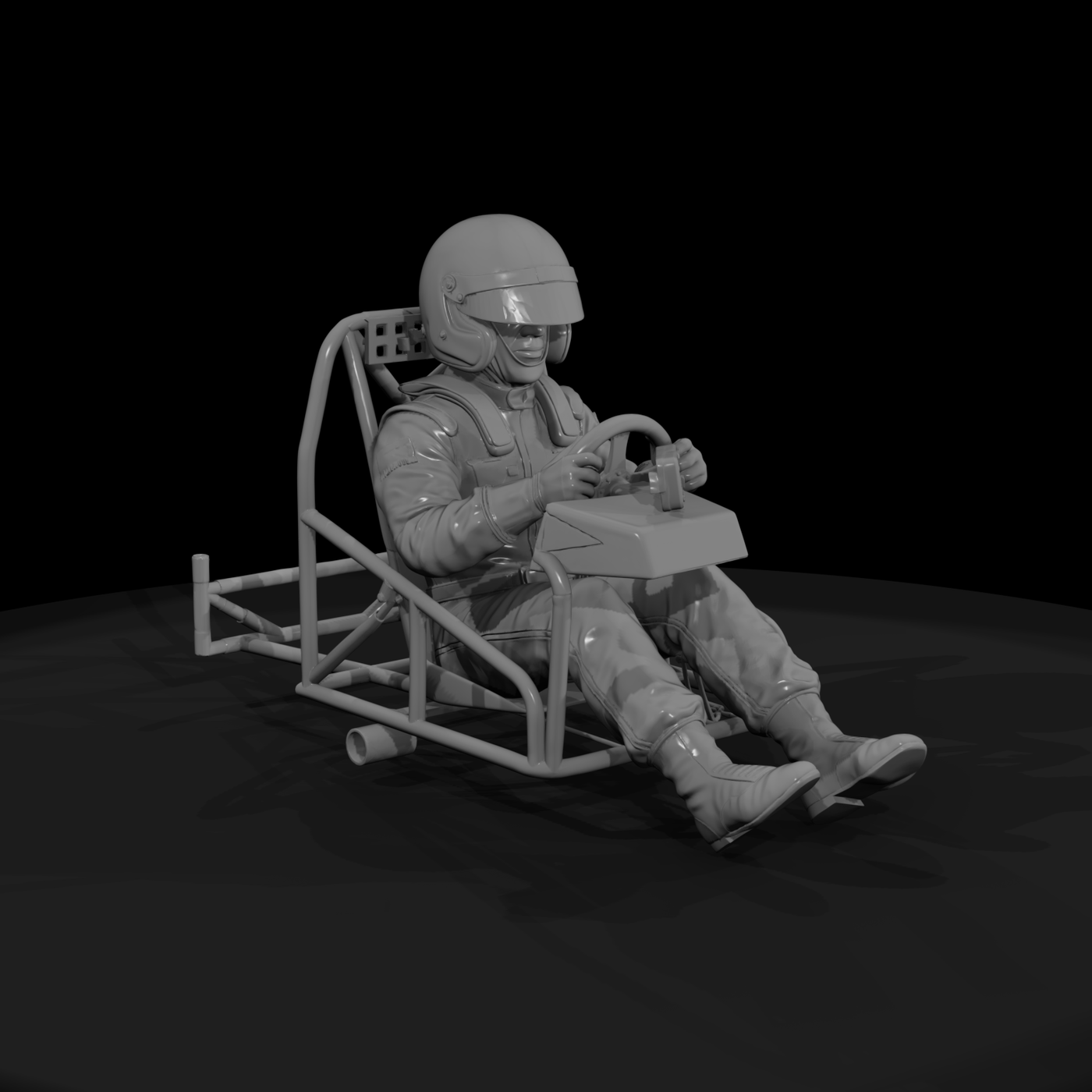 NASCAR-style Driver in Cockpit