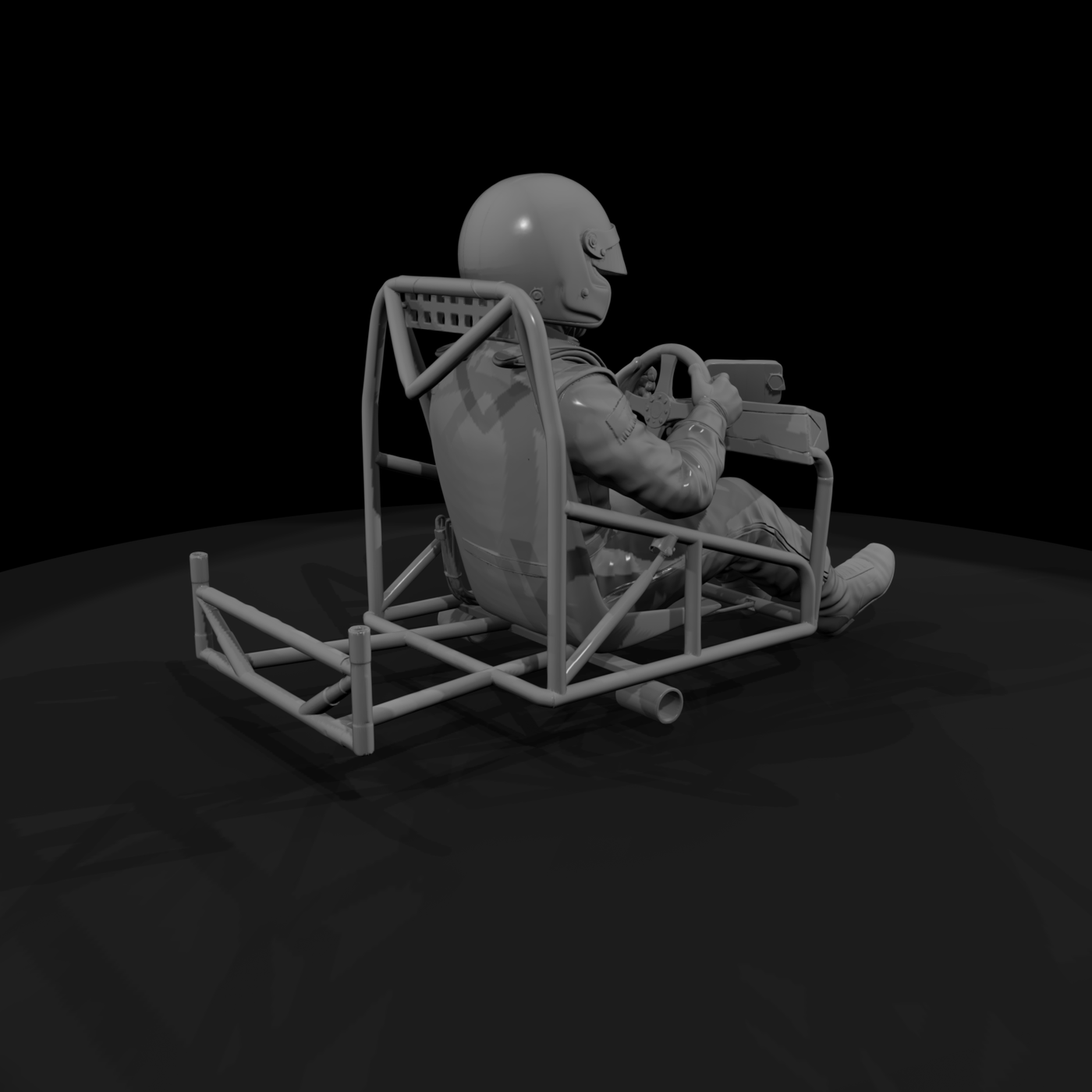 NASCAR-style Driver in Cockpit