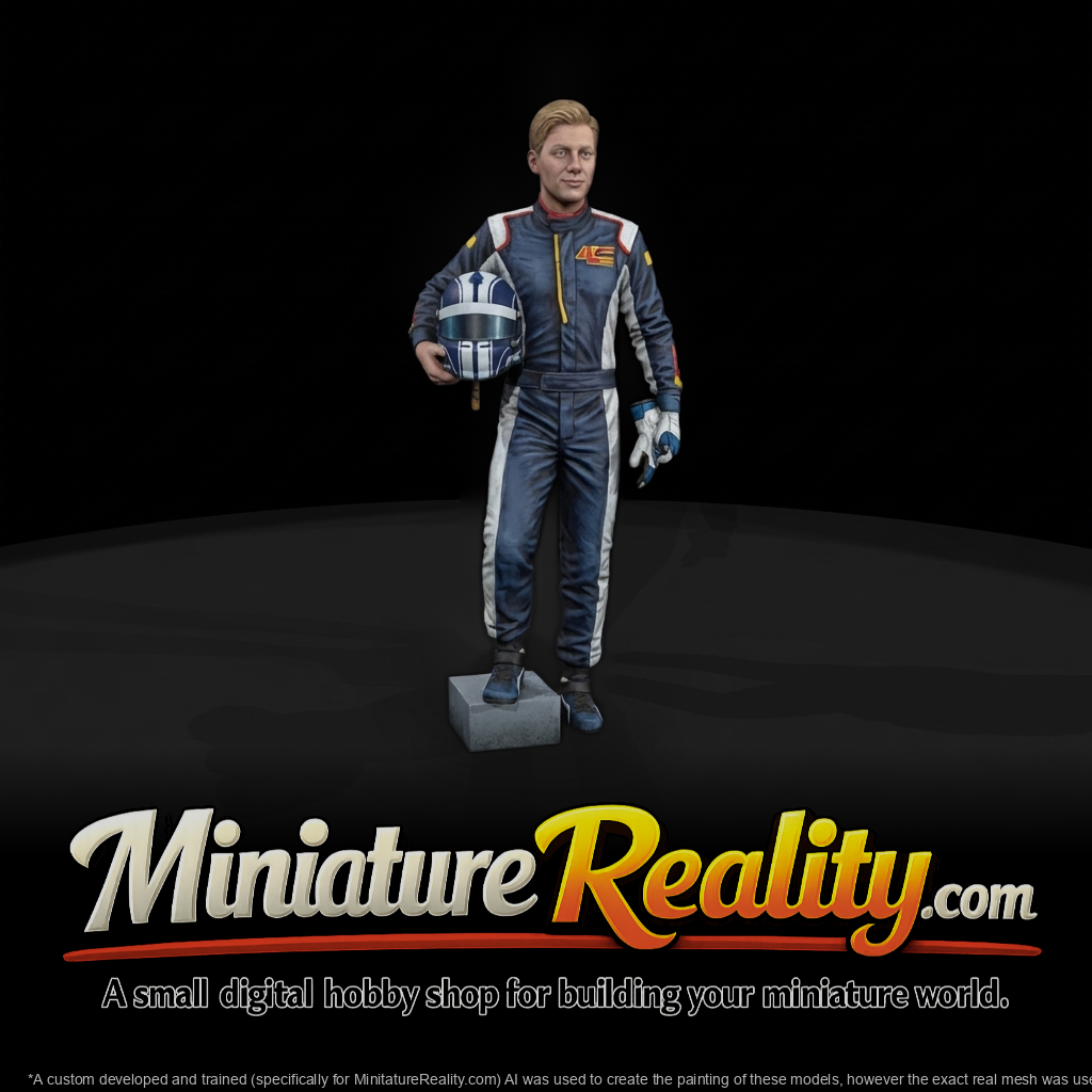 Racing Driver Figure 44 in Green-White Suit