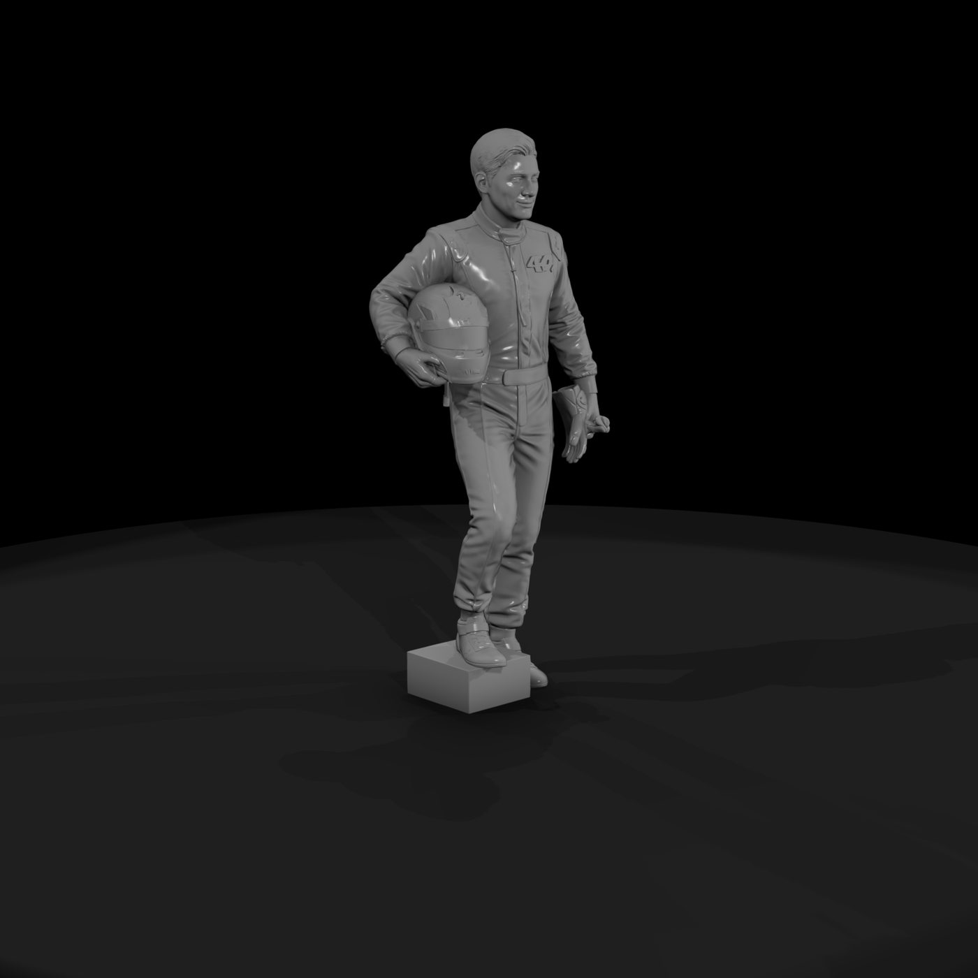 Racing Driver Figure 44 in Green-White Suit