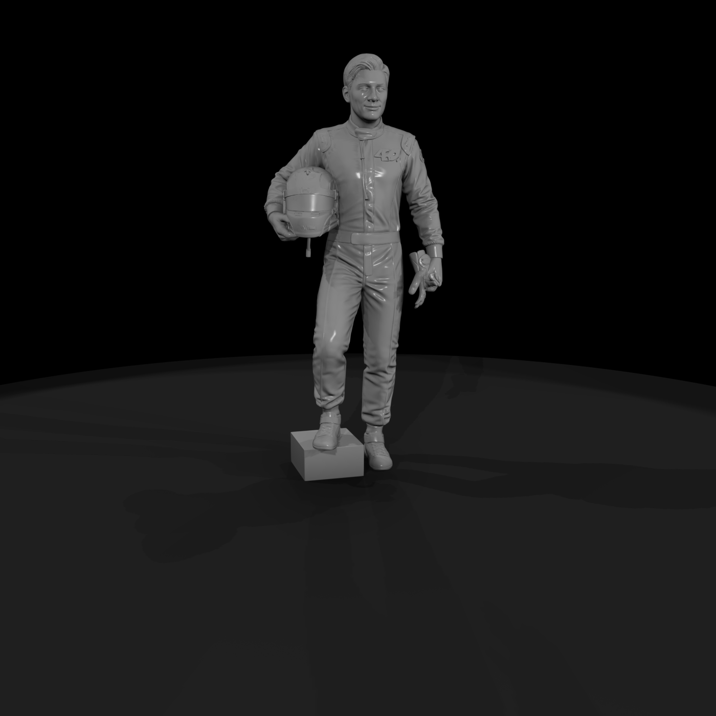 Racing Driver Figure 44 in Green-White Suit