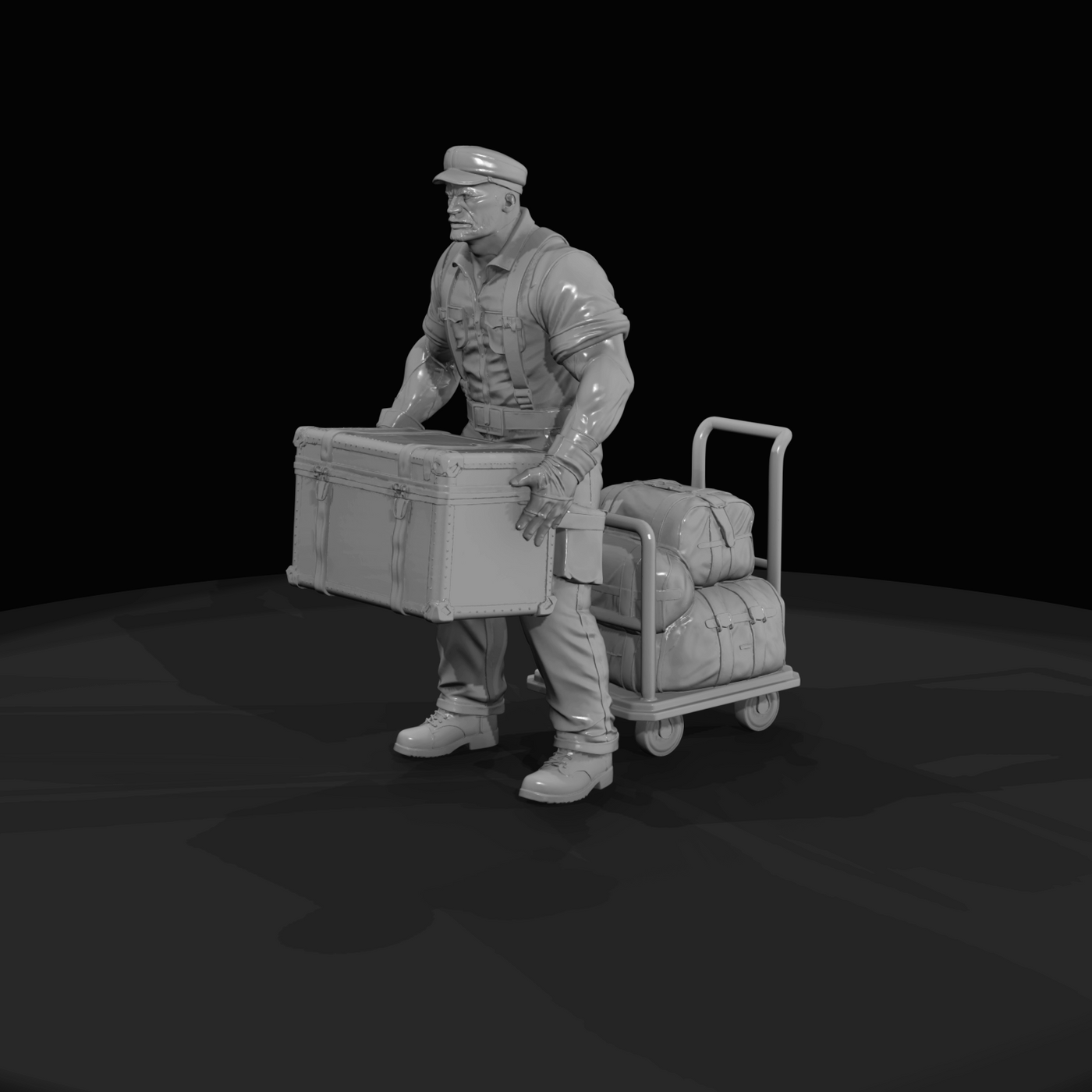 Railroad Personnel Baggage Handler (1950s)