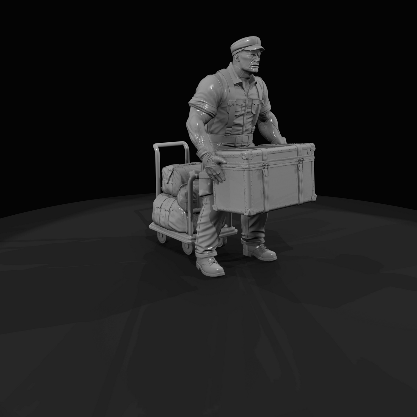 Railroad Personnel Baggage Handler (1950s)