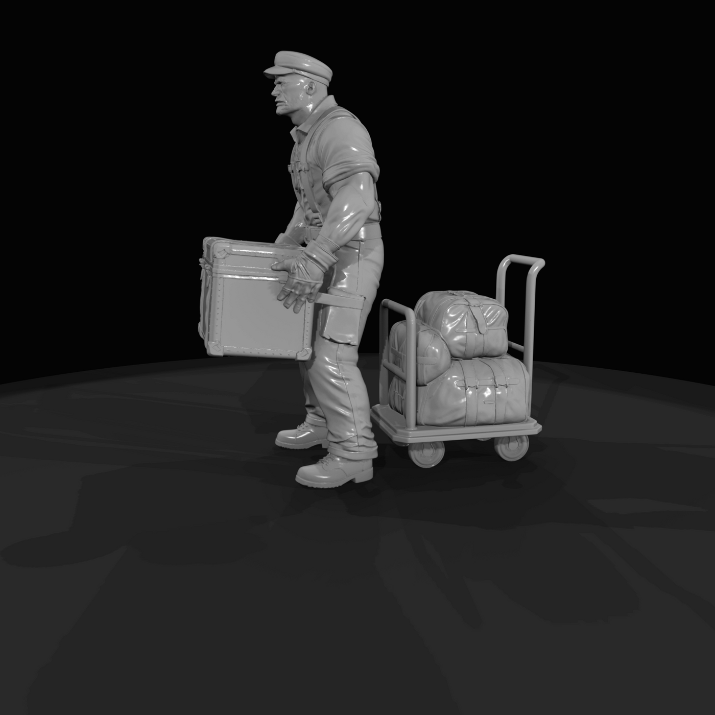 Railroad Personnel Baggage Handler (1950s)