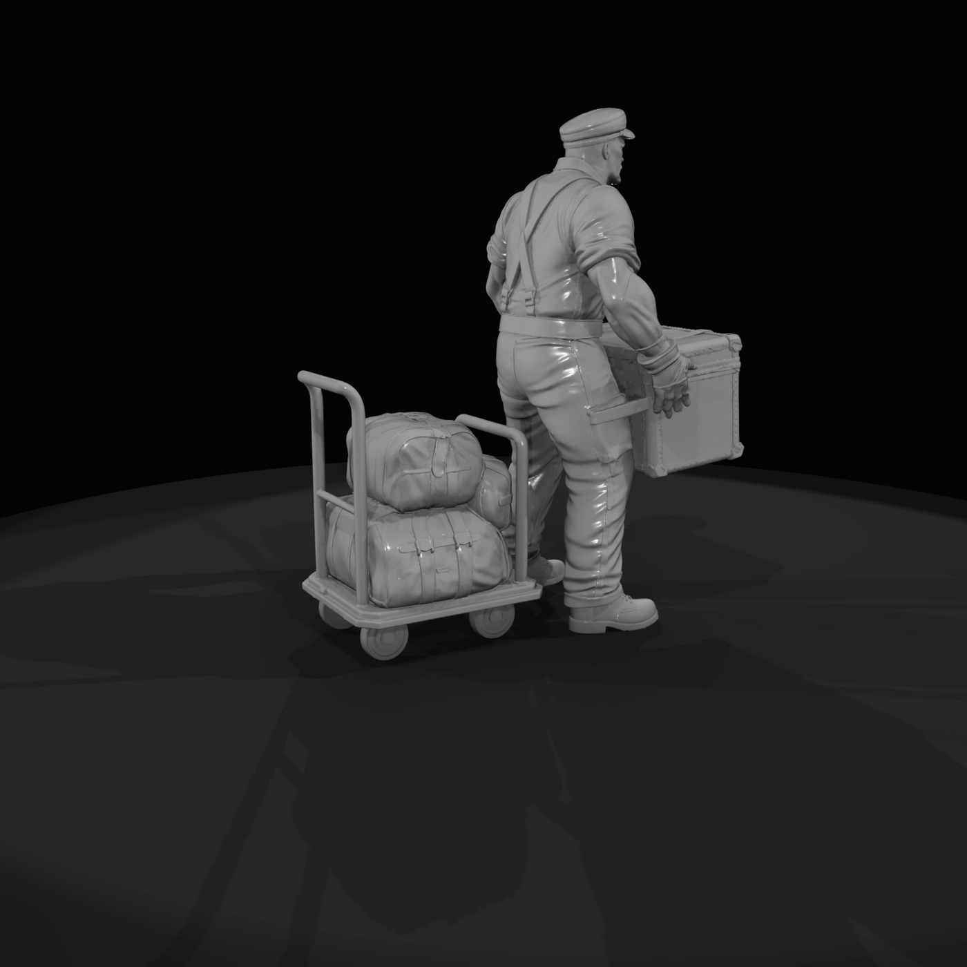 Railroad Personnel Baggage Handler (1950s)